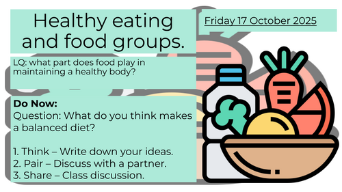 Healthy Eating, food groups and nutrition - KS3 Food Technology