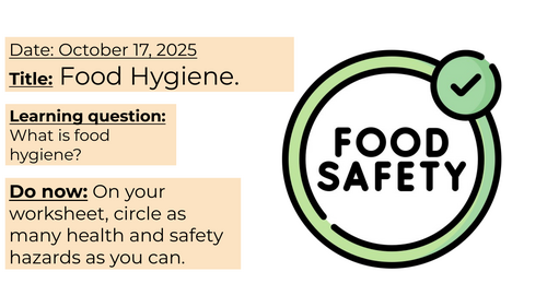Food Hygiene and safety - The 4 C's. Food techology