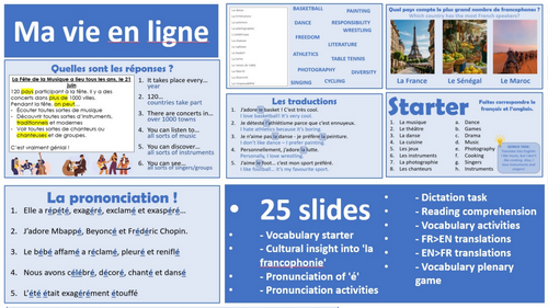 2026 French AQA GCSE Module 1.1 - Ma vie en ligne | Teaching Resources