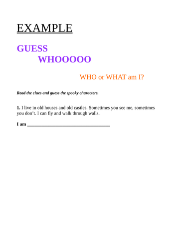 Halloween "Who am I?"