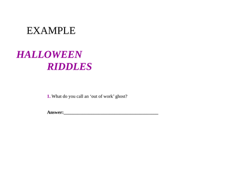 Halloween Riddles