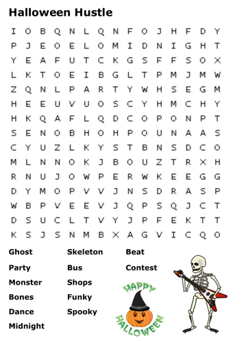 Halloween Hustle Word Search