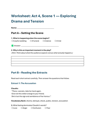 Act 4, Scene 1 — Worksheet