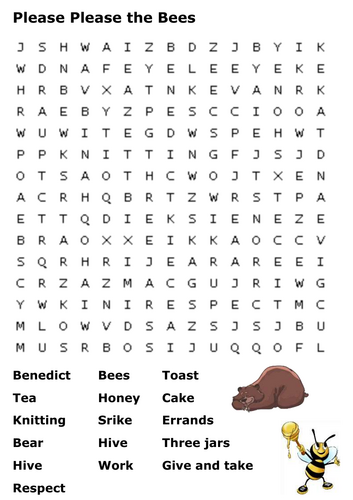 Please Please the Bees Word Search