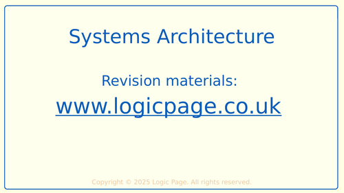 Systems Architecture GCSE Computer Science AQA