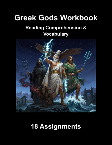Greek Gods Workbook: Reading Comprehension & Vocabulary (18 Assignments)