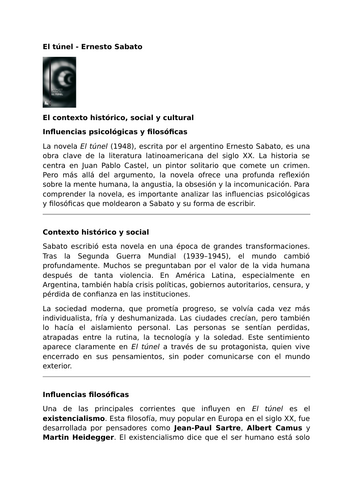 El túnel by Ernesto Sabato – Historical, Social, and Psychological Context