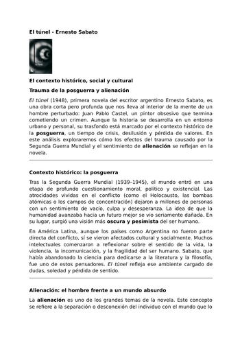 El túnel by Ernesto Sabato – Post-War Trauma and Alienation