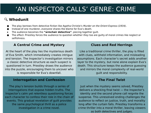 Literary Features - 'An Inspector Calls'