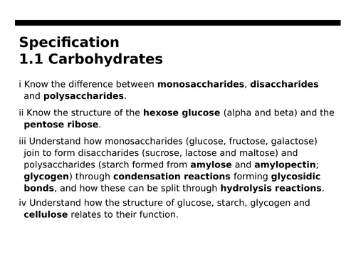 Edexcel A level Biology B Topic 1 presentations