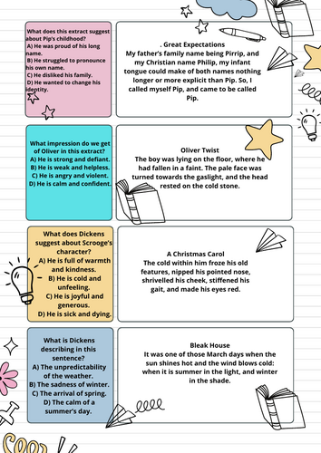 AQA English Language Paper 1 (2026) – Question 1 Starters: Dickens Extracts