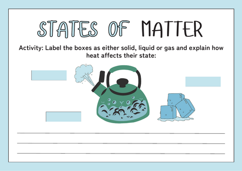 states of matter worksheet