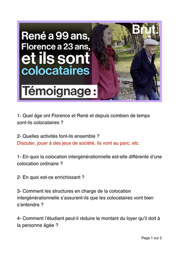 La colocation intergénérationnelle