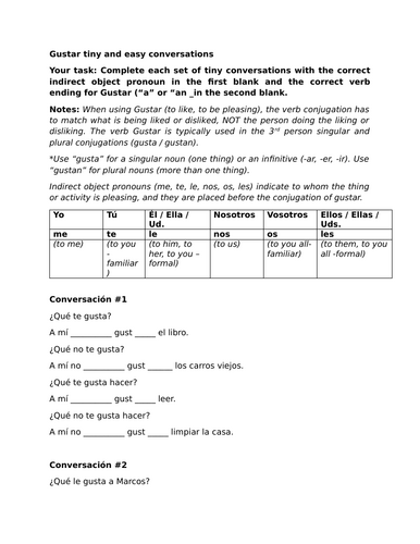 Gustar tiny and easy conversations