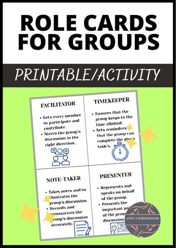 Role Cards for Groups in Collaborative Learning and Project Work