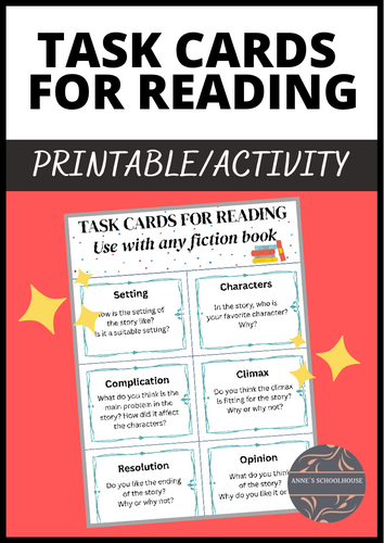 Task Cards for Reading for Middle School and High School ELA Classes