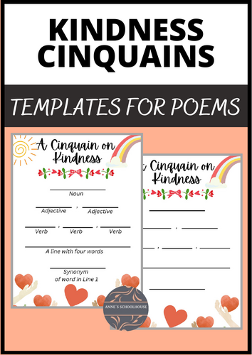 Kindness Cinquains for Character Education and Social Emotional Learning