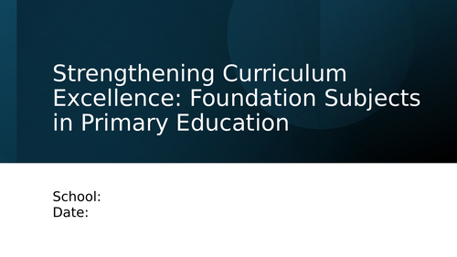 Strengthening Curriculum Excellence