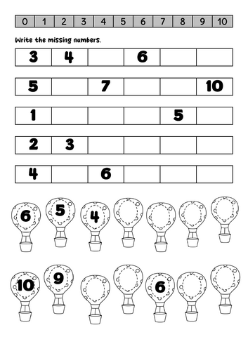 Number sequence to 10