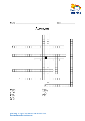 Acronyms Wordsearch
