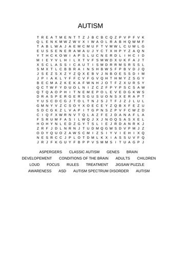 Autism Wordsearch