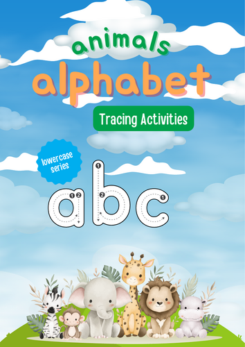 Animals Alphabet - Lowercase Tracing Activities Workbook