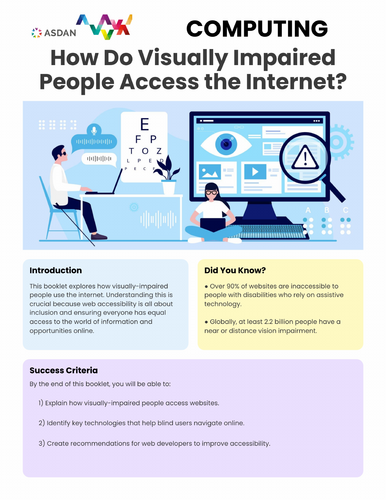 ASDAN Computing - Web Development - B1 - Visually Impaired access to the Internet