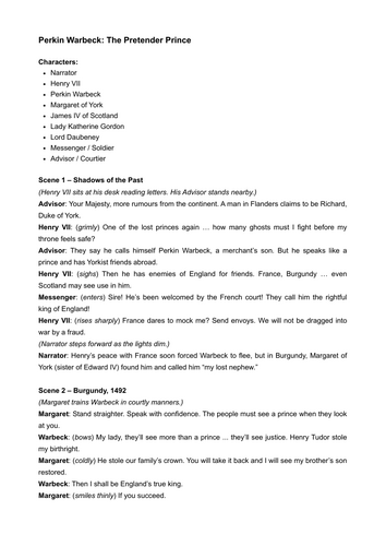 Perkin Warbeck: Five Act Playscript
