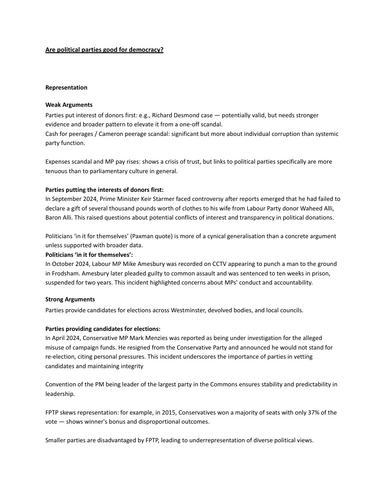 Are political parties good for democracy - A level Politics