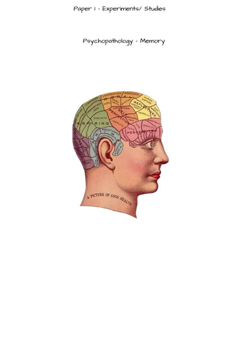 AQA A-Level Psychology - Paper 1 research studies