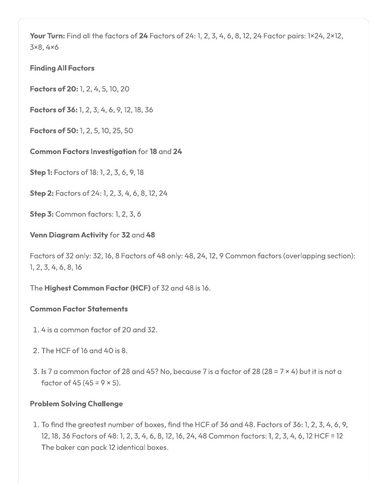 Primary School Maths - Multiples, Factors and Factor Trees