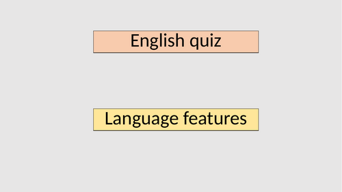 English Language Features Quiz