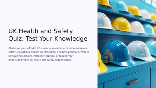 Health and Safety Quiz
