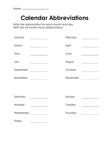 Abbreviations Practice Worksheets: 7 Activities for Common Abbreviations