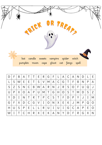 Halloween word puzzle
