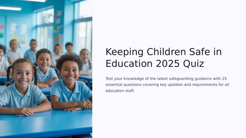 Keeping Children Safe in Education 25 Quiz