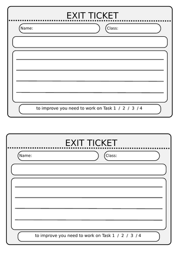 Exit ticket + Classfeed back sheet