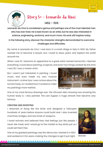 Story of Leonardo da Vinci - younger readers