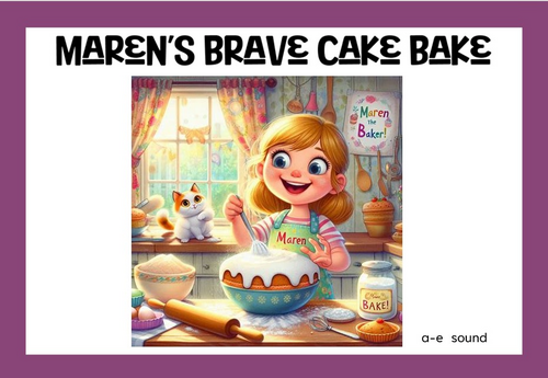 Phonics Reading a-e sound words. Story and supporting image.