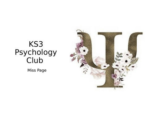 KS3 - Intro to Psychology lesson