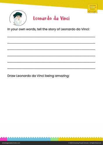 Leonardo da Vinci - comprehension activities - 5-7