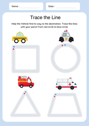 Simple Trace the Shape Workshee