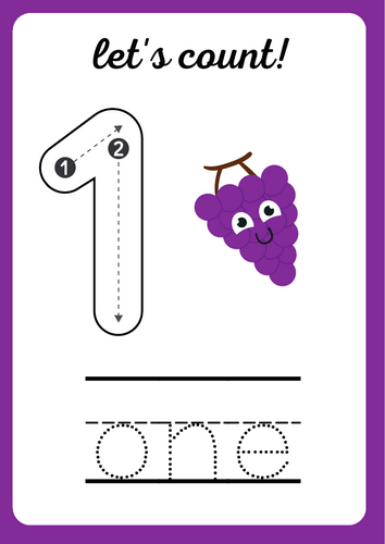 Let's Count the Number 1-10 Math Worksheet