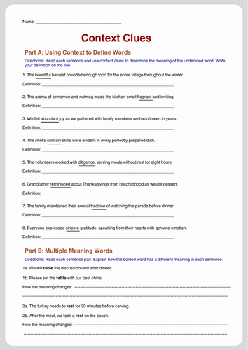 Thanksgiving Grammar Worksheets | Grammar Practice
