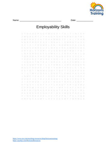 Employability Wordsearch 2