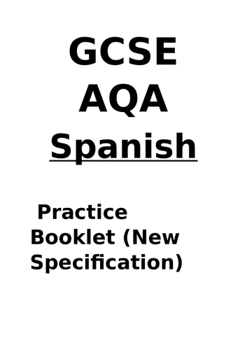 NEW GCSE Spanish role play and reading aloud task practice booklet
