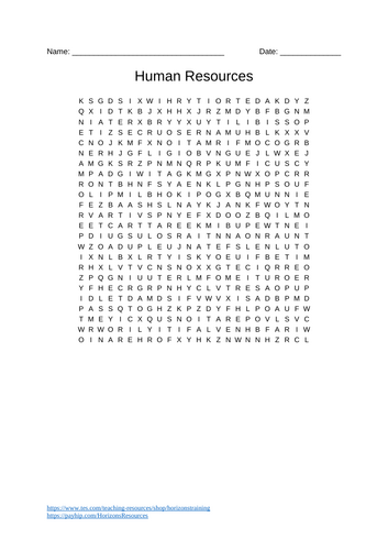 Human Resources Wordsearch