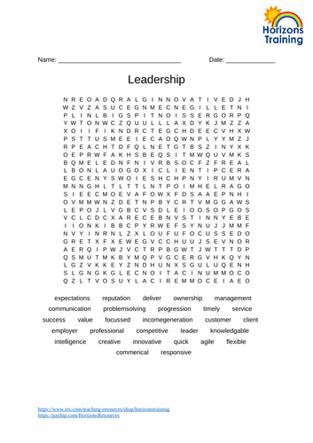Leadership Wordsearch