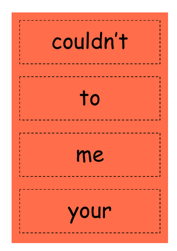Red Words Flash Cards