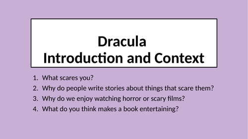 Dracula (Play) - Introduction